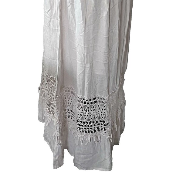 Rue 21 White Strapless Eyelet Lace Dress Boho Peasant Cottagecore L High‎ Low - Picture 8 of 8